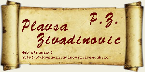 Plavša Živadinović vizit kartica
